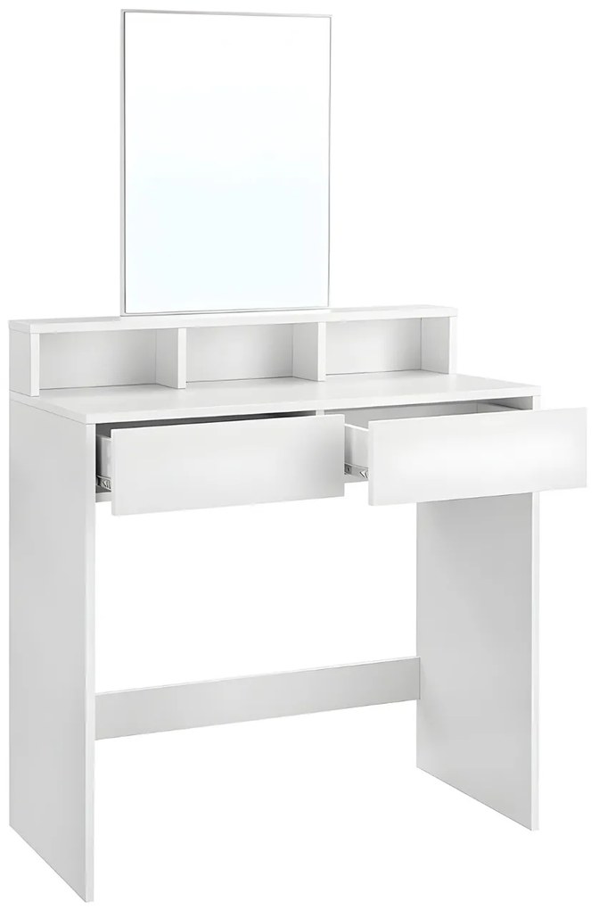 Fésülködőasztal tükörrel ANGLE 80x40cm, fehér