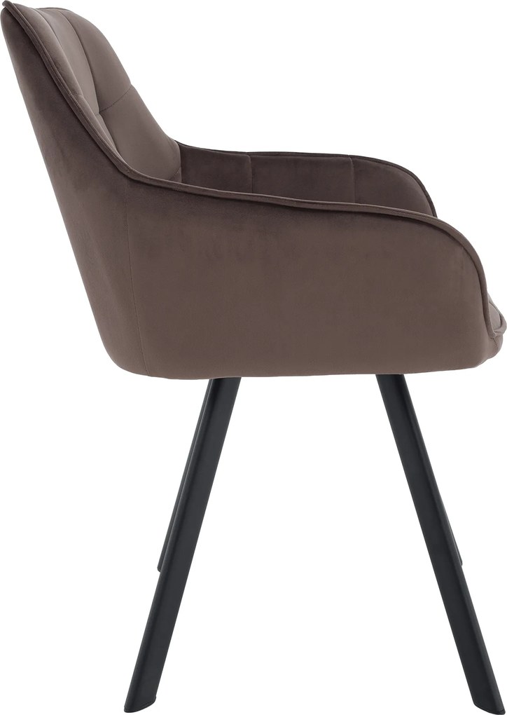 Design fotel, szürkésbarna Velvet/fekete, PETIN