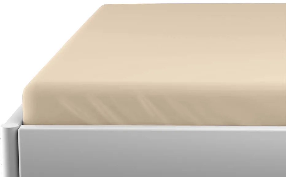 Jersey gumis lepedő gyerekágyhoz világos bézs 70 x 140 cm