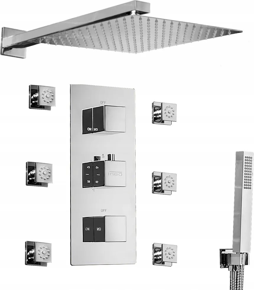 Süllyesztett hidromasszázs esőztető szett 25 cm