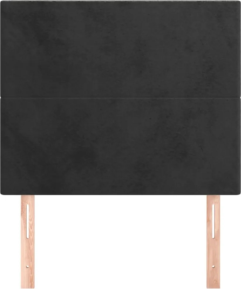 fekete bársony fejtámla 90x5x118/128 cm