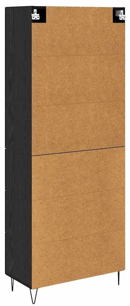 Magasfiú fiókkal 2 pcs Fekete tölgy RÉtegelt fa és üveg