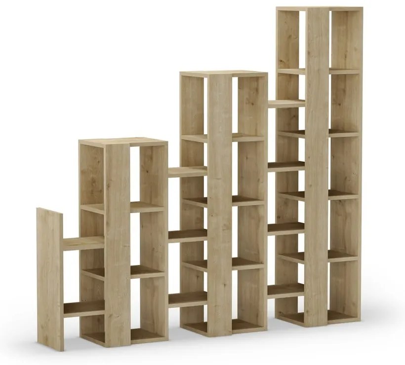 Natúr színű polcos állvány tölgyfa dekorral 158x151 cm Anissa – Marckeric