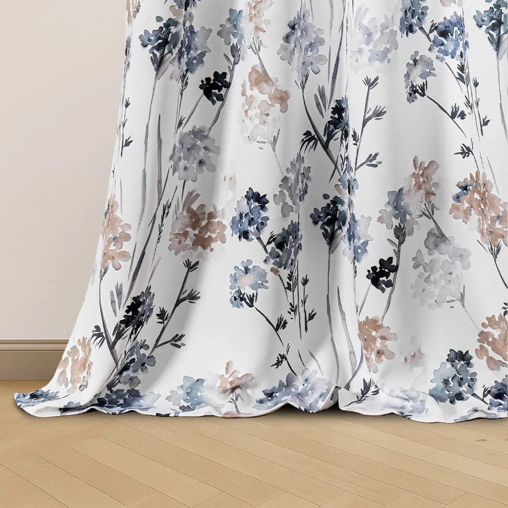 Fehér-világoskék dimout (részleges sötétítő) függöny 135x250 cm Solkone – Restilo