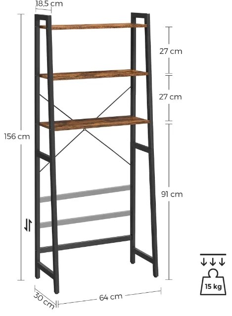 WC fölötti polc TAYLOR barna, 3 polc