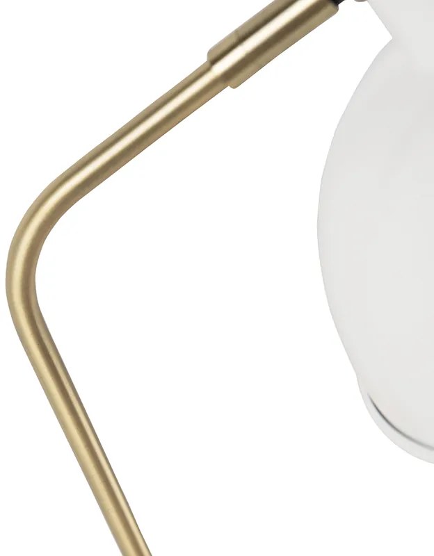 Retro asztali lámpa fehér bronzzal 38 cm - Milou