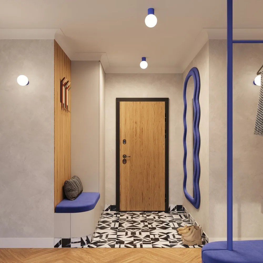 Kék mennyezeti lámpa üveg búrával ø 12 cm Orbital – Sollux