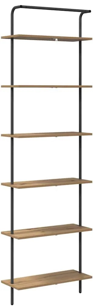 Könyvespolc kézműves tölgy 60 x 24 x 203 cm Faanyag