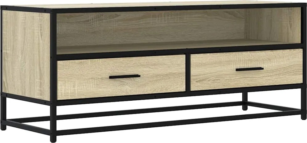 vidaXL sonoma tölgy színű szerelt fa és fém TV-szekrény 100x34,5x40 cm
