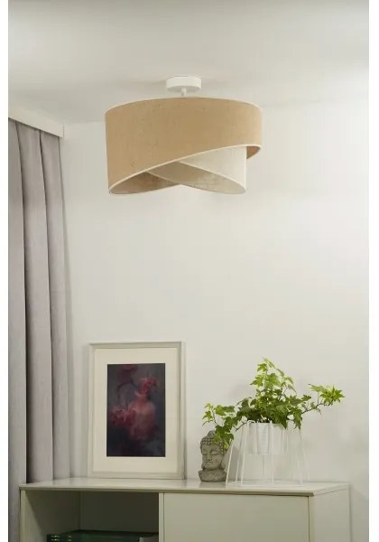 Duolla - Felületre szerelhető csillár YUTE CELLO 1xE27/15W/230V átm. 45 cm barna/szürke