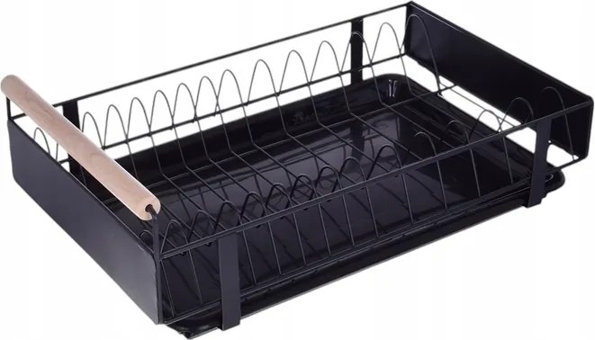 Kihúzható fiókos szekrény tányérszárító csepegtető rendszerező fekete