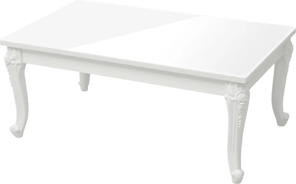 vidaXL magasfényű fehér szerelt fa dohányzóasztal 100 x 50 x 42 cm