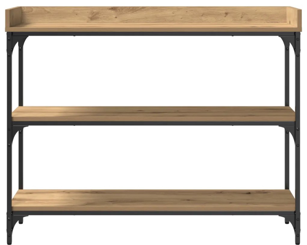 Konzolasztal Kézműves Tölgy 100x30x80 cm Műgyanta és Acél