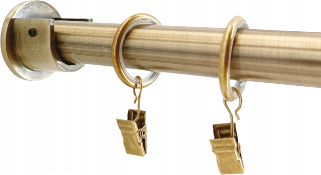 Üreges Függönykarnis Fém 19 mm Arany Antik karikákkal 140 cm