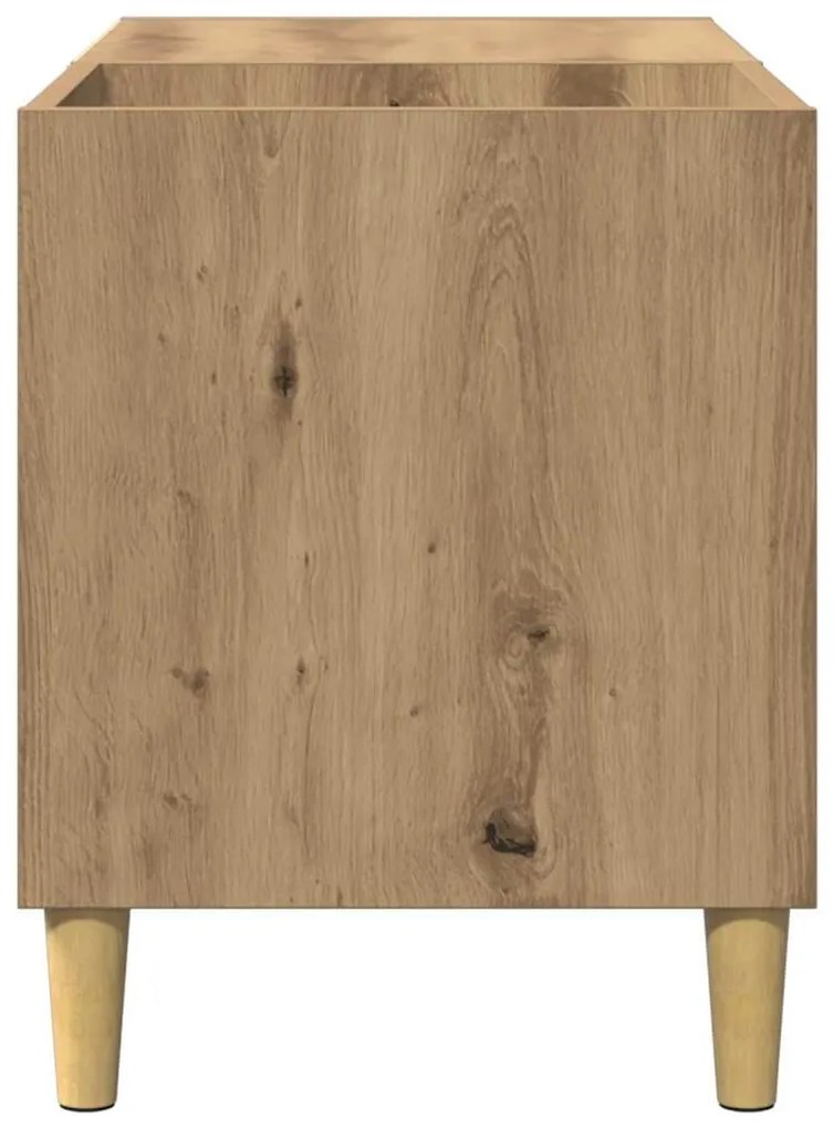 kézműves tölgy színű szerelt fa hanglemezszekrény 84,5x38x48 cm