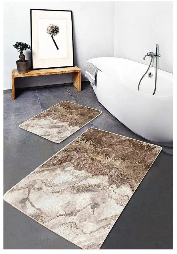 Barna fürdőszobai kilépő szett 2 db-os 60x100 cm – Mila Home