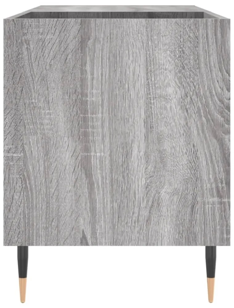 szürke sonoma színű szerelt fa hanglemezszekrény 85x38x48 cm