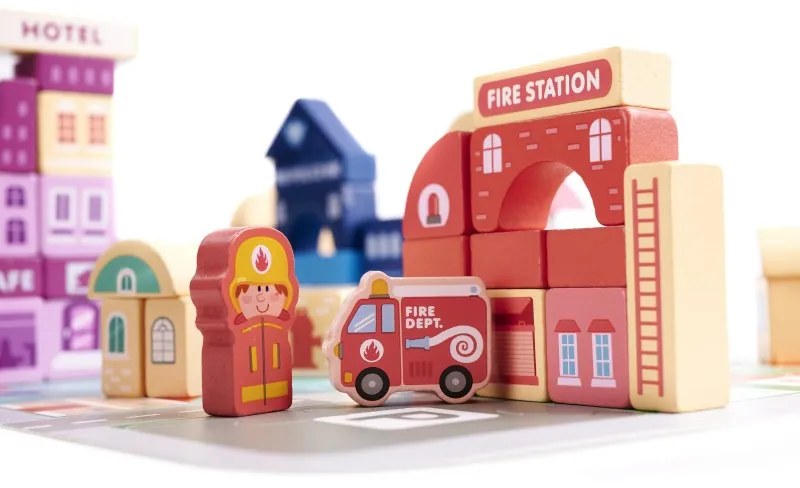 Fából készült intelligens puzzle gyerekeknek - Város 100 elem