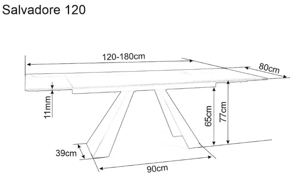 Salvadore II bővíthető étkezőasztal márvány 120-180cm