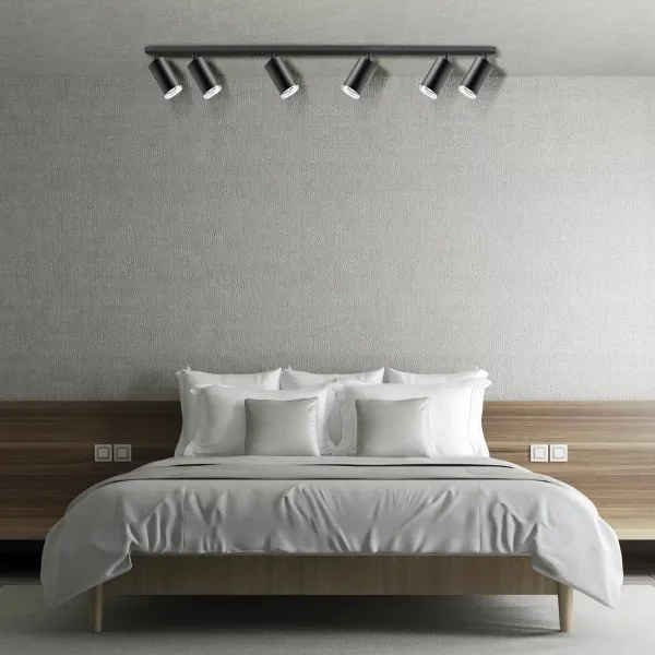 Fürdőszobai spotlámpa TURYN 6xGU10/10W/230V IP44 fekete