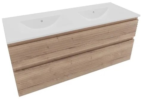 Naturel Savona Fürdőszobaszekrény mosdóval 118x53x44,8 cm halifax tölgy matt SAVONA2120DH