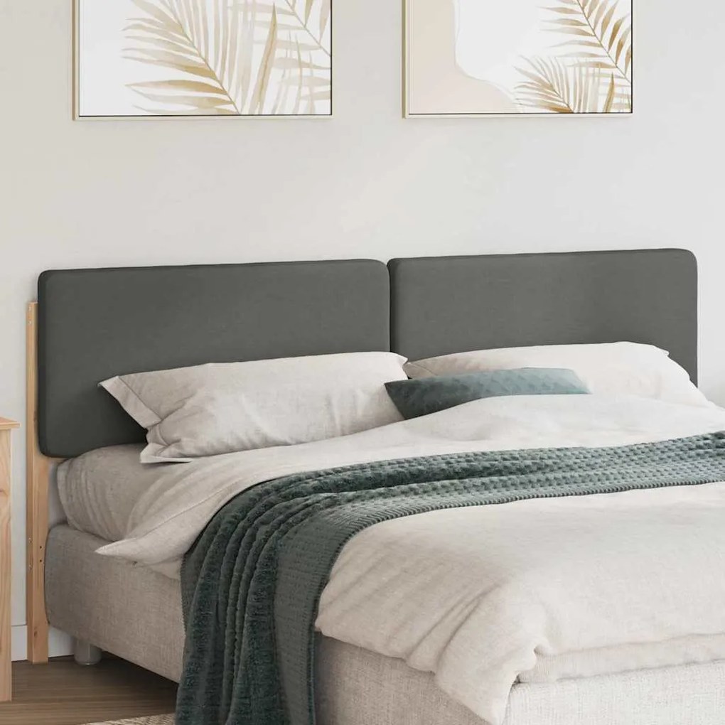 Kárpitozott fejtámla fejtámlával Barna és Világosszürke 200 cm