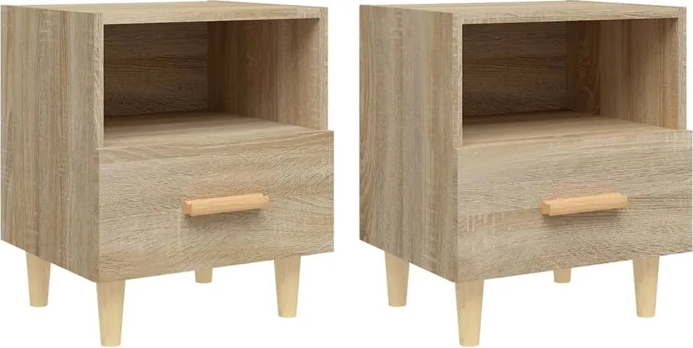 vidaXL 2 db sonoma tölgy színű éjjeliszekrény 40 x 35 x 47 cm