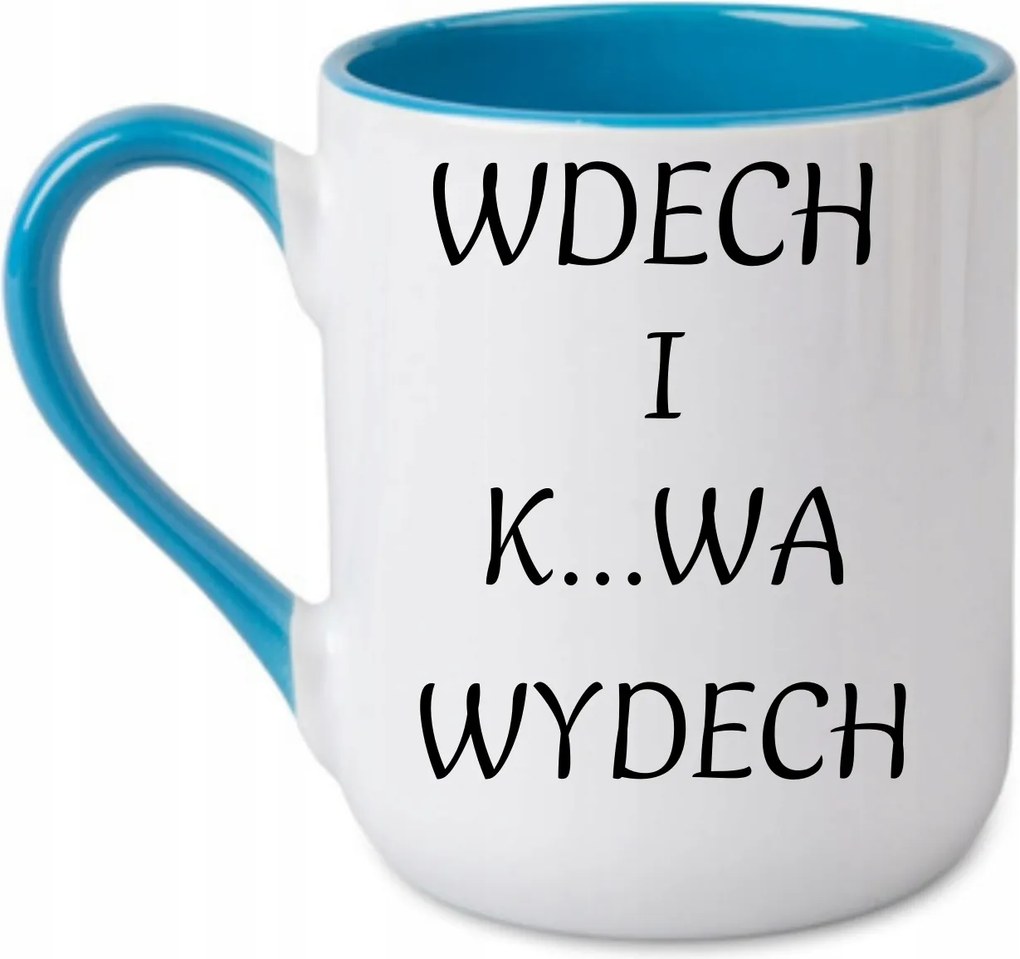 Bögre „Belégzés és kilégzés” kétoldalas Kék 330 coffee