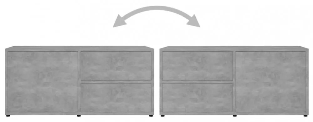 betonszürke szerelt fa TV-szekrény 80 x 34 x 36 cm