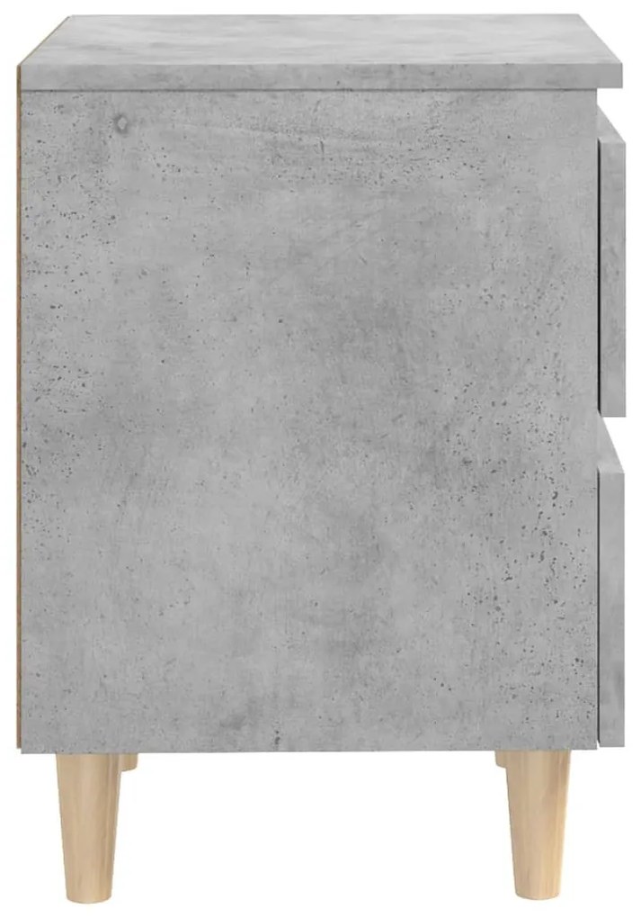 Betonszürke éjjeliszekrény tömör fenyőfa lábakkal 40x35x50 cm