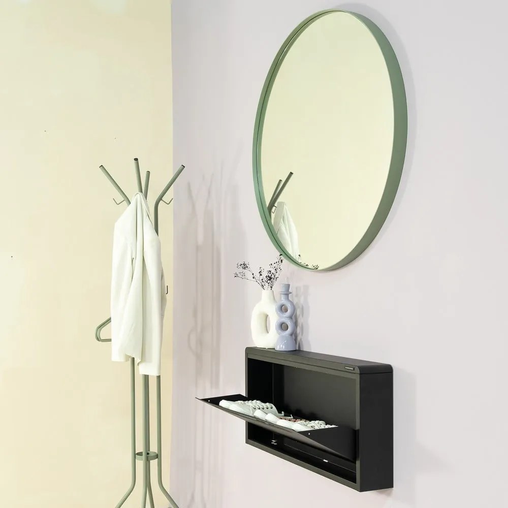 Fekete fém billenő ajtós-függő cipőtartó 75x38x13 cm Mario – Spinder Design