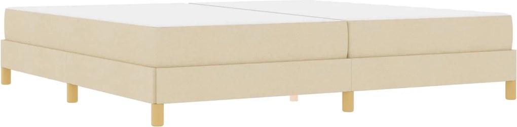vidaXL Boxrugós ágy matracmal Krém 200 x 200 cm szövet