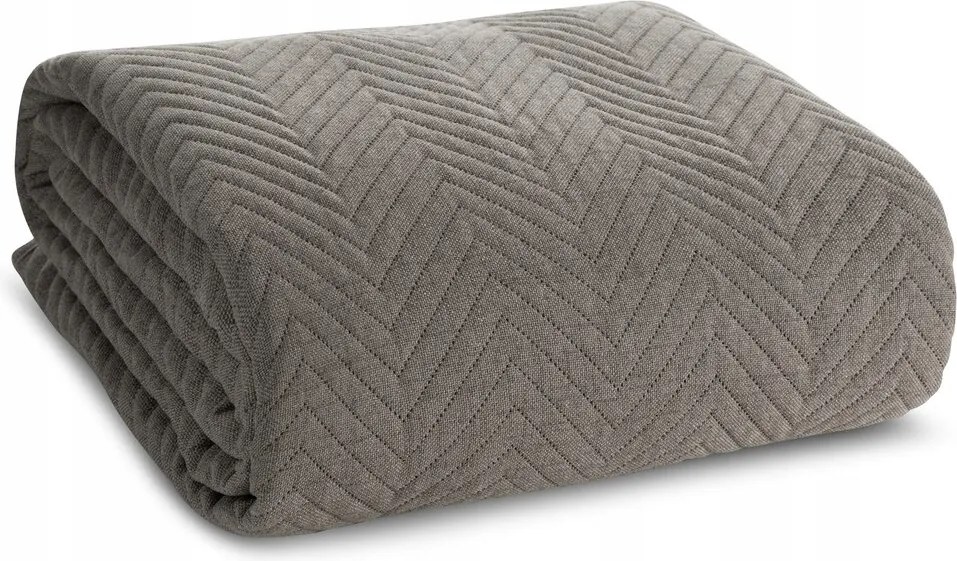 Dekoratív ágytakaró Len 170x210 hamvas steppelt lenvászon szerkezettel