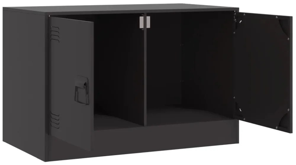 fekete acél TV-szekrény 67 x 39 x 44 cm
