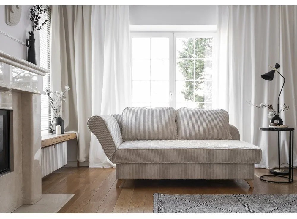 Bézs kordbársony heverő (bal oldali) Chic Charlotte – Miuform