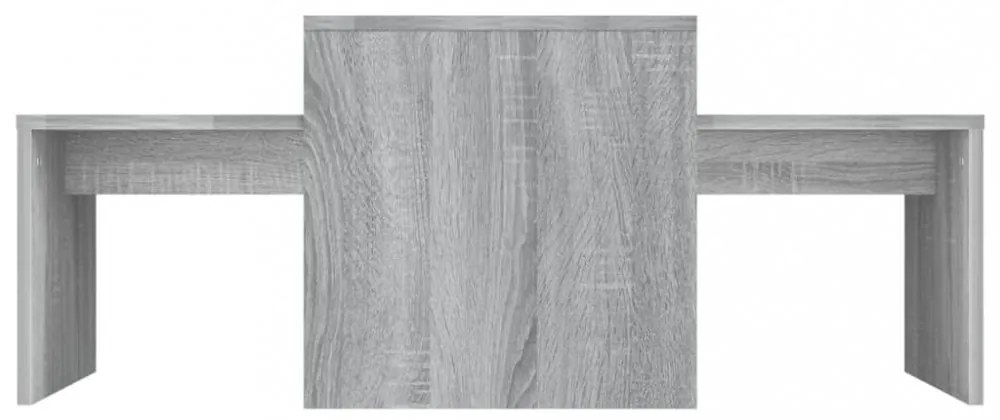 szürke sonoma színű szerelt fa dohányzóasztalszett 100x48x40 cm