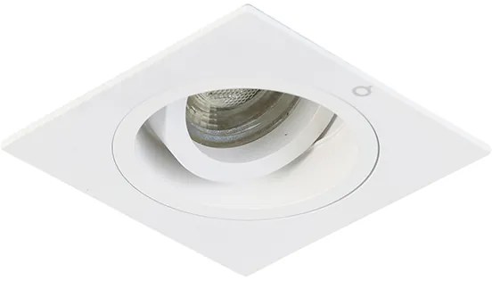 6 darabos süllyesztett, négyszögletes, fehér, forgatható és dönthető spotlámpa szett - Chuck