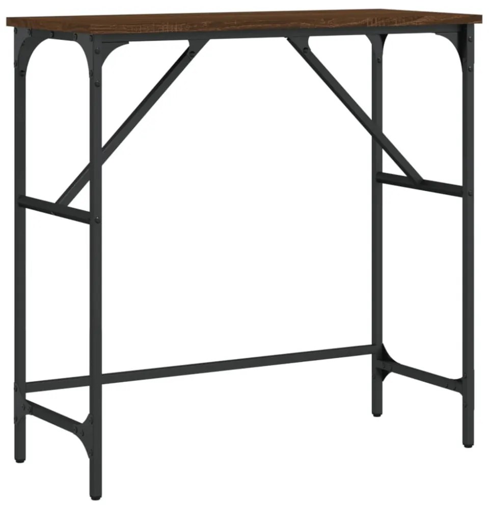 barna tölgyszínű szerelt fa tálalóasztal 75x32x75 cm