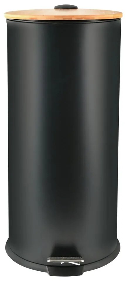 Matt fekete acél pedálos szemetes 30 l Adonis – Spirella