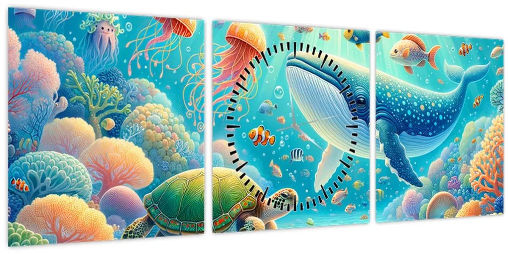 Kép - A világ a víz alatt (órával) (90x30 cm)