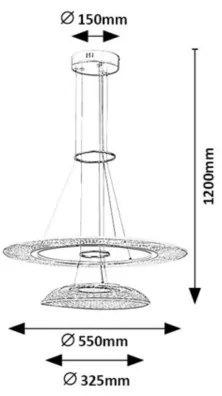 Rabalux 72412 - ZOFRAEL kábeles LED függőlámpa LED/36W/230V 3000K