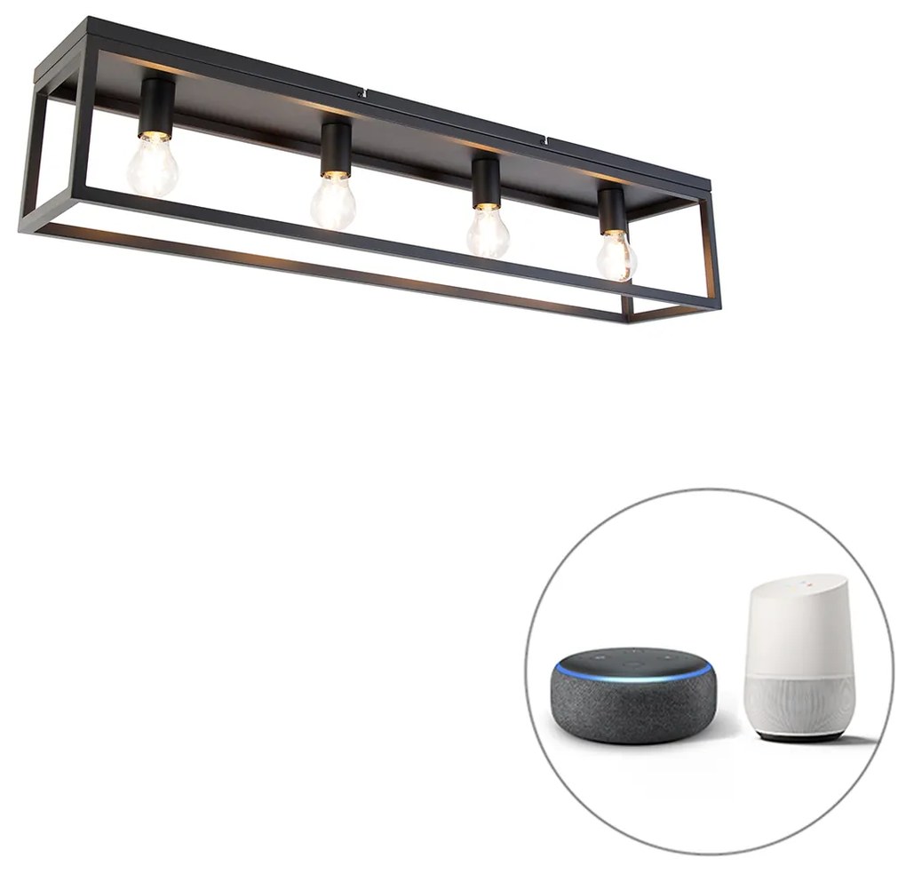 Okos mennyezeti lámpa fekete 99,5 cm 4 db Wifi A60 izzóval - Cage