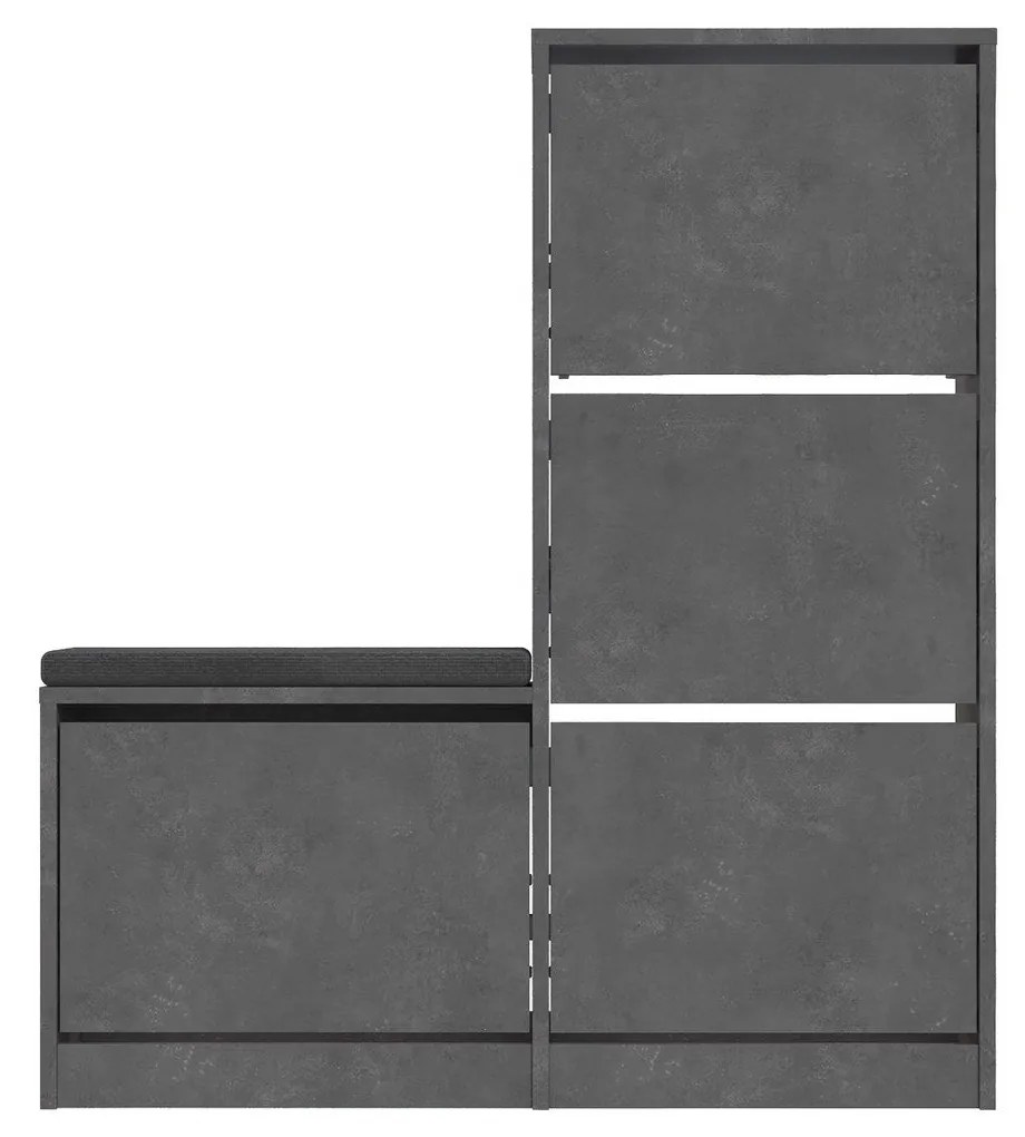 Cipőtároló dude 118x105x26 cm - szürke