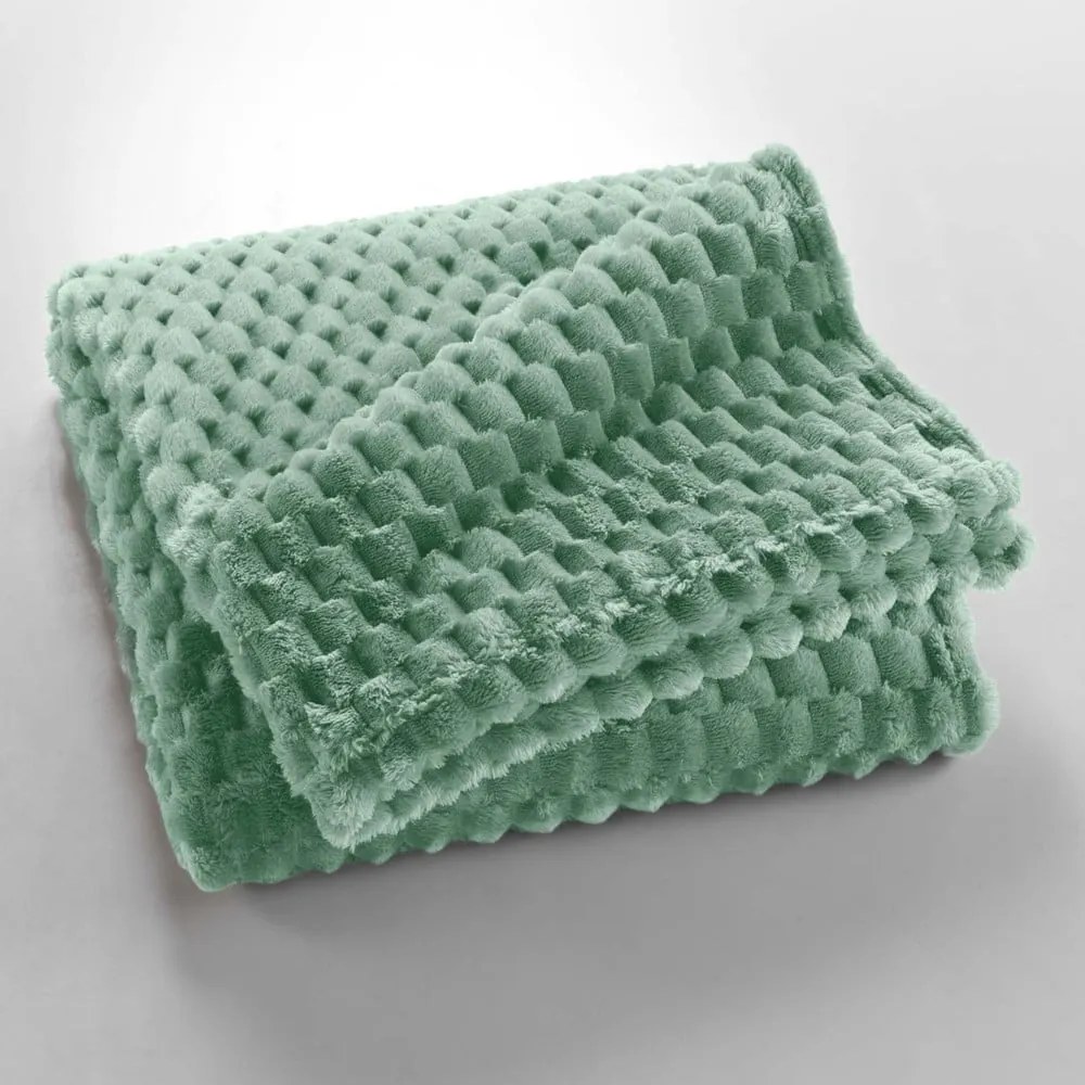 Világoszöld mikroflanel takaró 125x150 cm Mini Frosty – douceur d'intérieur