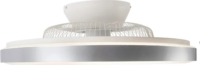 Ezüst színű mennyezeti ventilátor csillag effektussal ,LED-del, fényerőszabályzóval és távirányítóval (60cm)