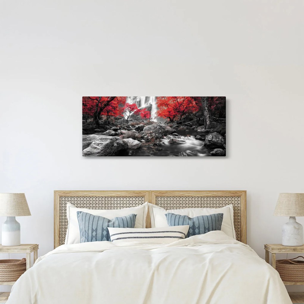Kép - Vízesések az őszi tájban (120x50 cm)