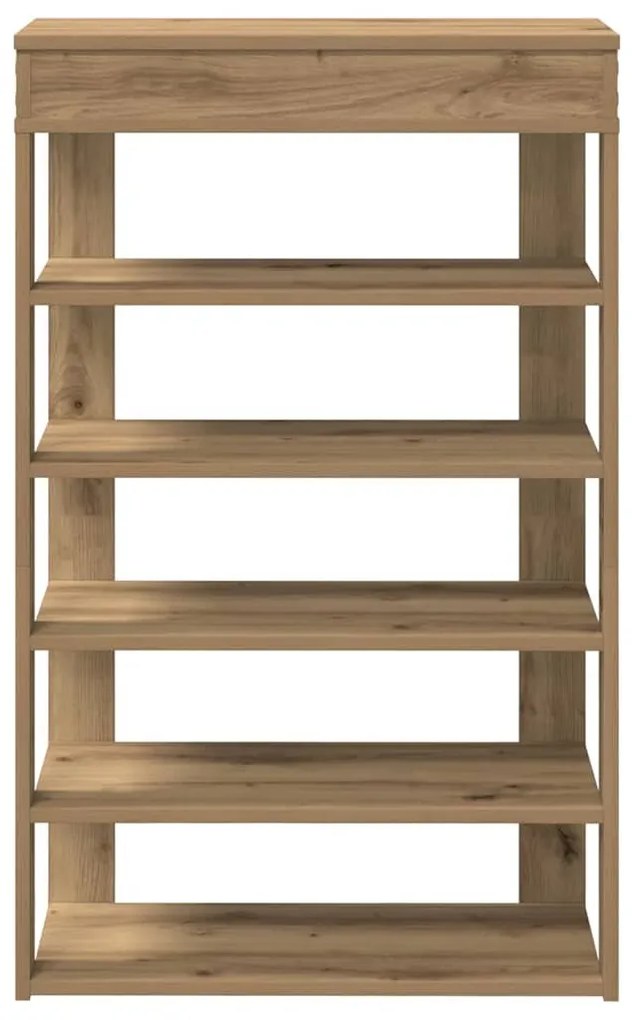 kézműves tölgy színű szerelt fa cipősszekrény 60x30x98 cm