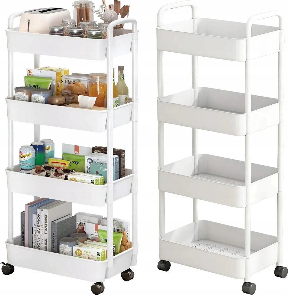 Szekrény Konyhai Polc Fürdőszoba Könyvespolc Mobil Rendszerező Gurulós Babakocsi