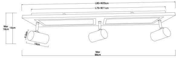 Globo 67306D1 - ULLA LED spotlámpa LED/24W/230V + 3xGU10/5W