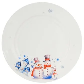 Karácsonyi hóemberes porcelán desszertes tányér szett 2db-os díszdobozban Snowman